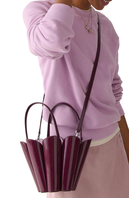 KN302-The Patent Spade Flower Bucket Bag-Purple Agate