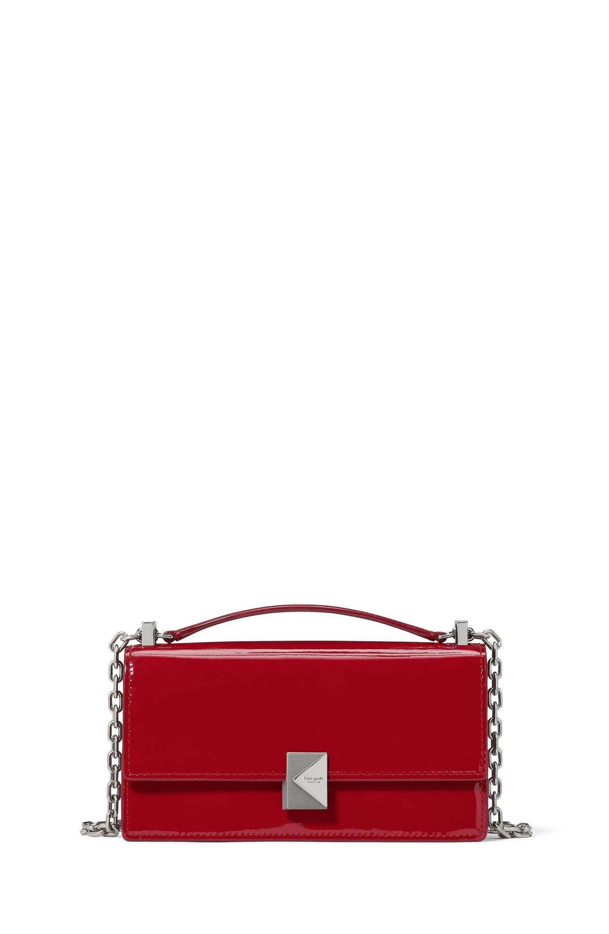 KN317-Deco Patent Mini Crossbody-Dark Scarlet