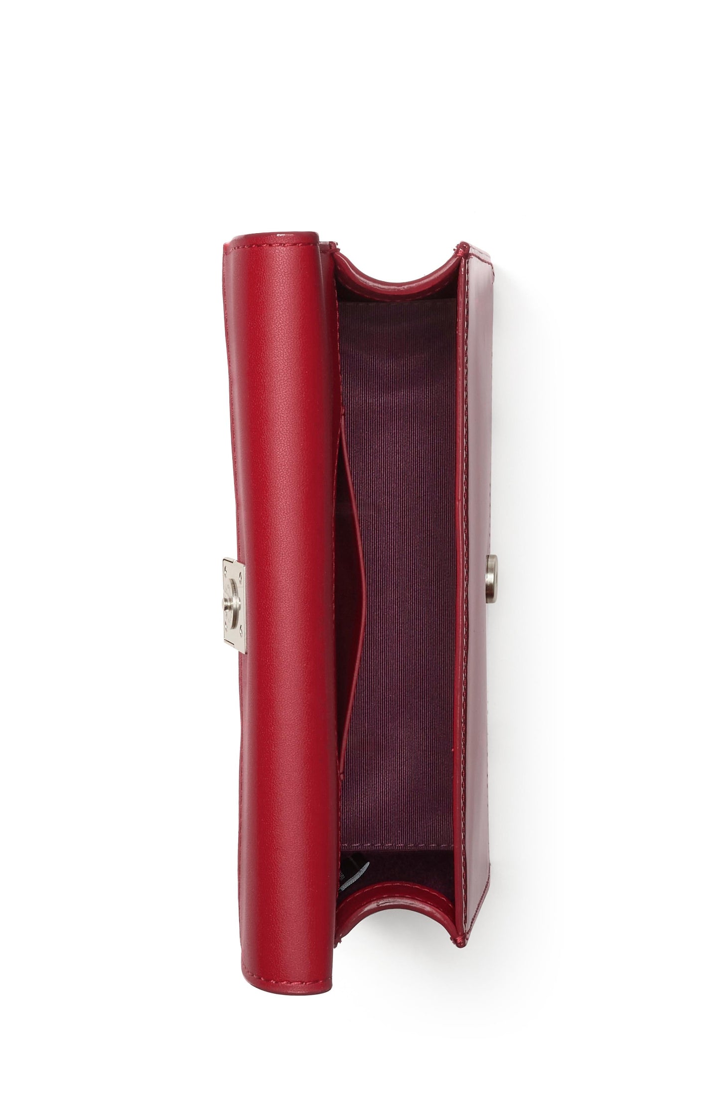 KN317-Deco Patent Mini Crossbody-Dark Scarlet