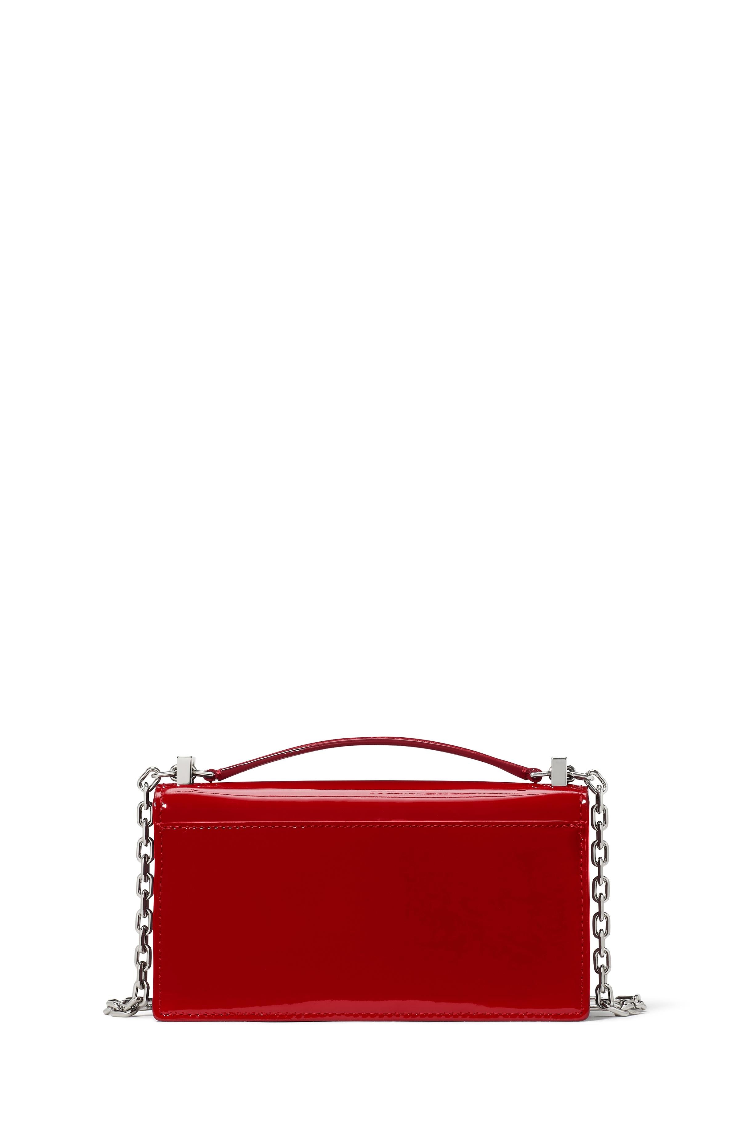KN317-Deco Patent Mini Crossbody-Dark Scarlet
