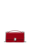 KN317-Deco Patent Mini Crossbody-Dark Scarlet