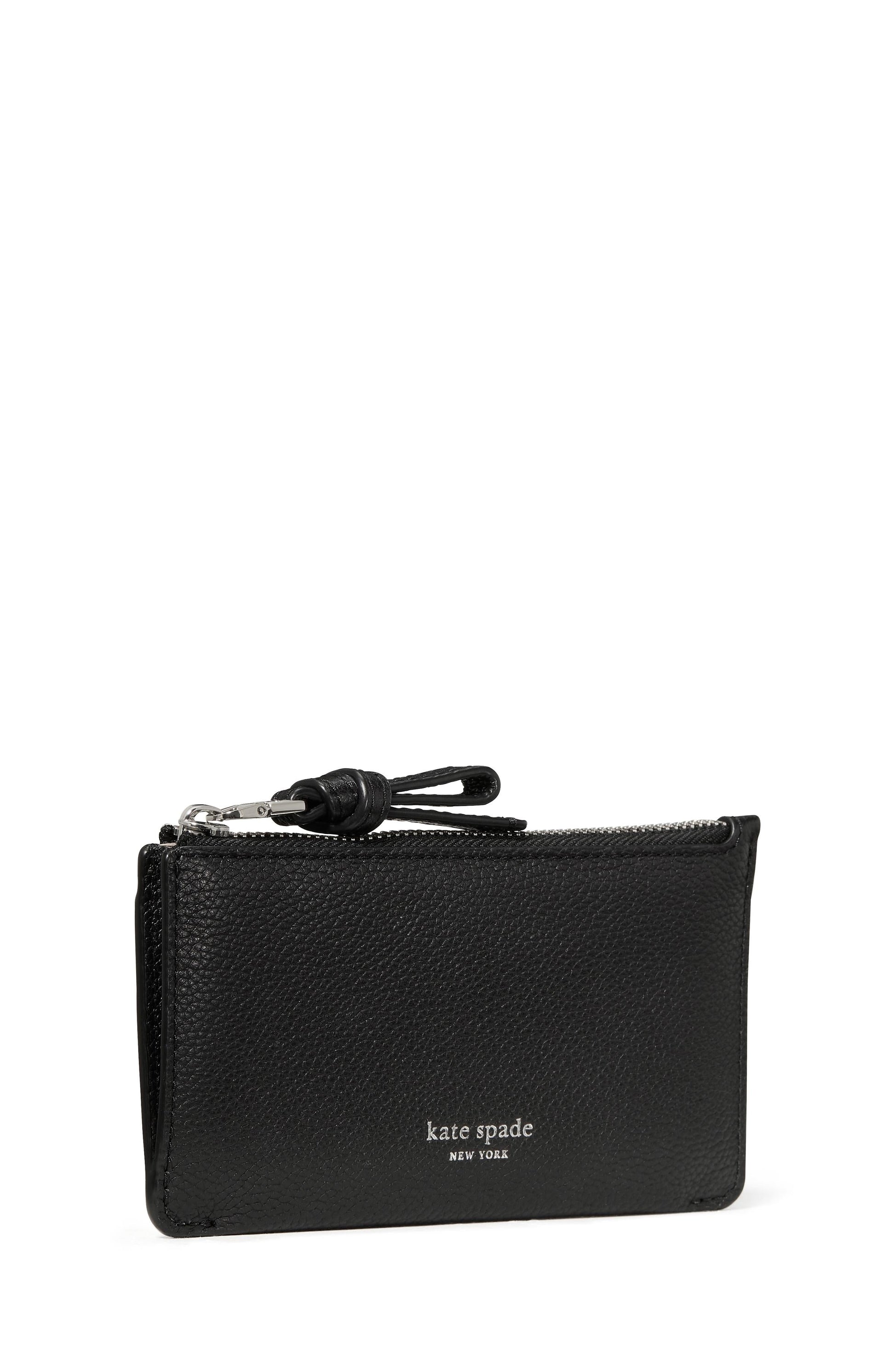 KN335-Loop East West Zip Card Case-Black