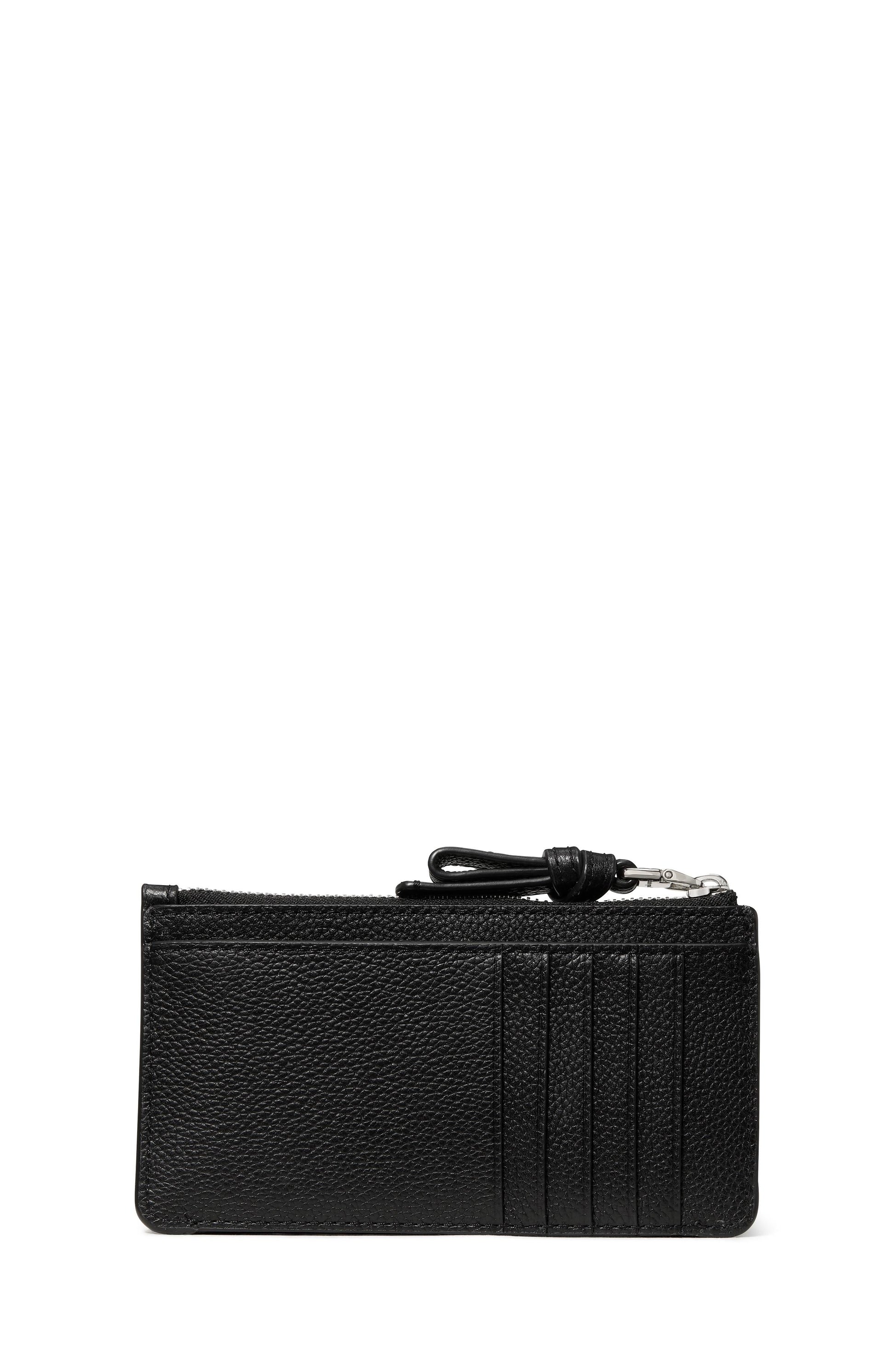 KN335-Loop East West Zip Card Case-Black