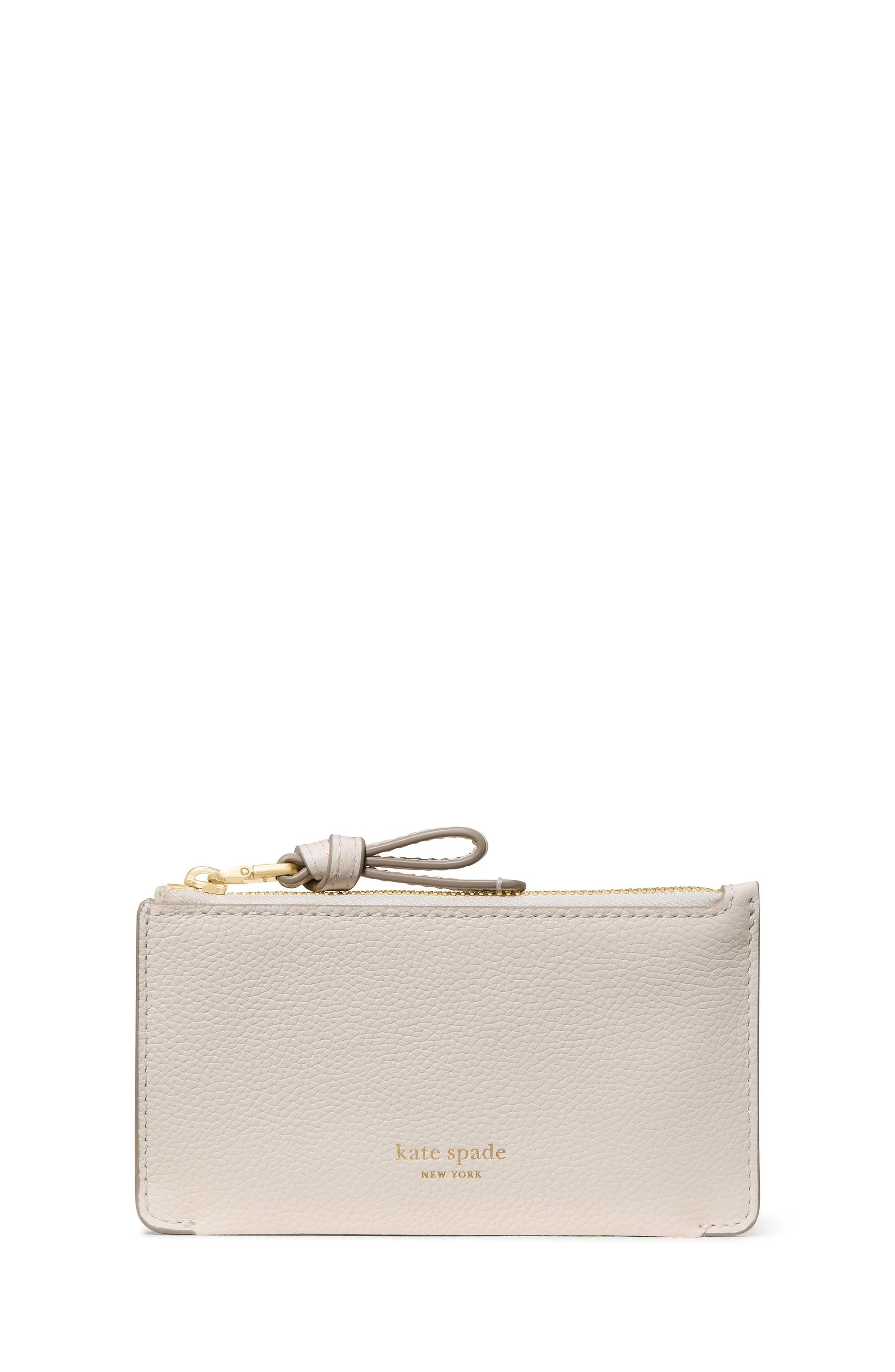 KN335-Loop East West Zip Card Case-Cashew Milk