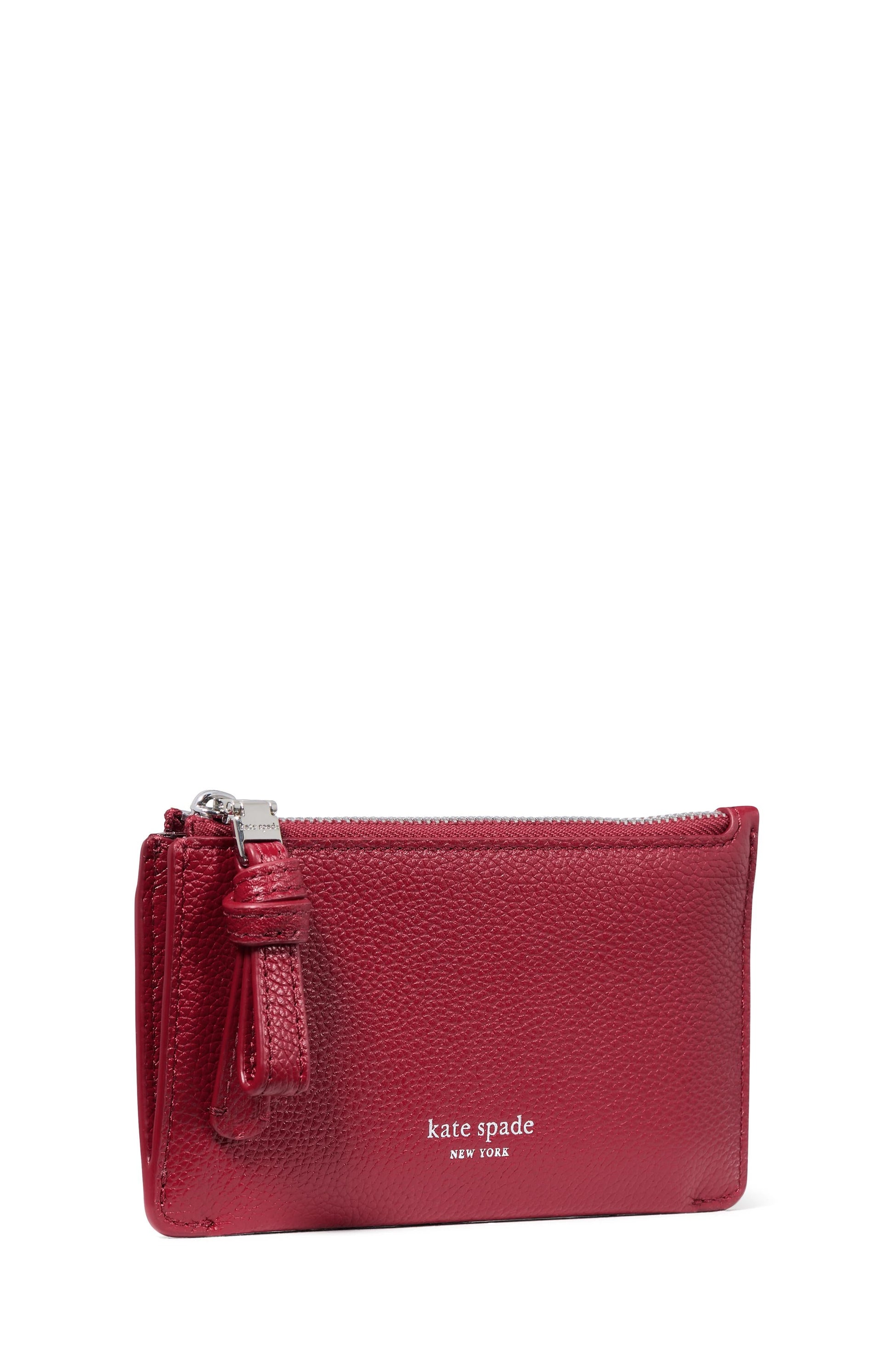 KN335-Loop East West Zip Card Case-Red Jam