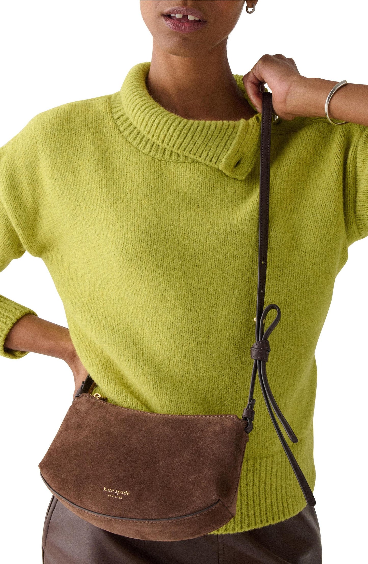 KN343-Loop Suede Crossbody-Hot Fudge Multi