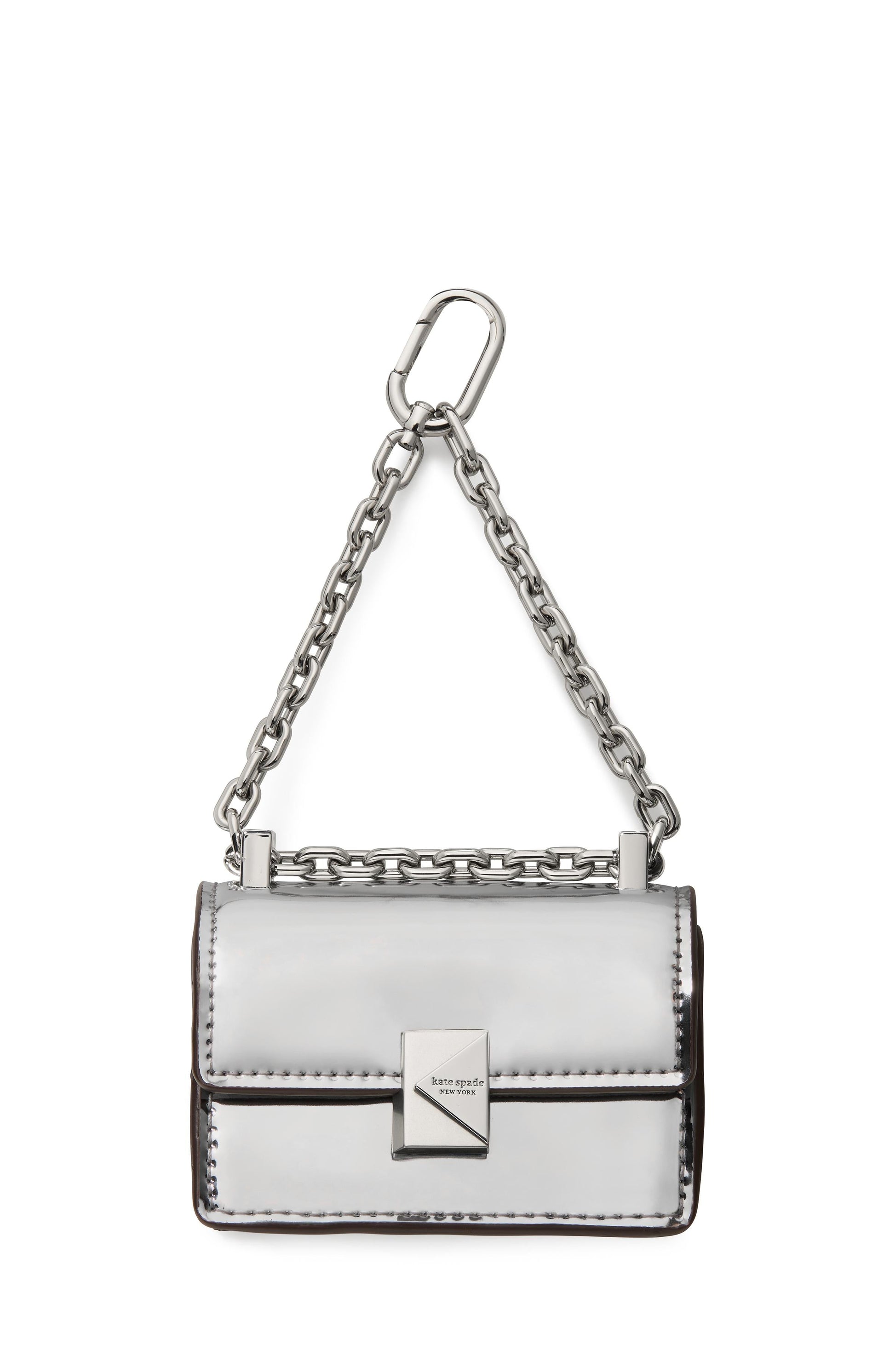 KN357-Charmed Metallic Nano Deco Bag Charm-Silver