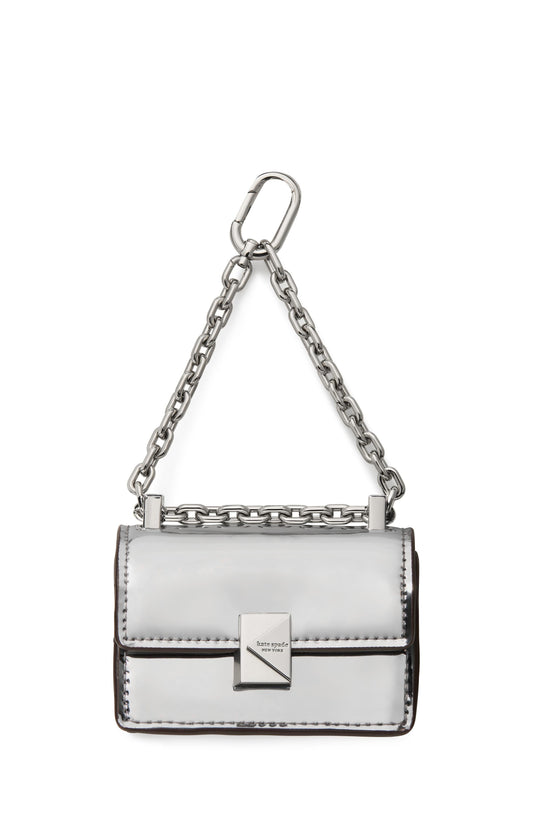 KN357-Charmed Metallic Nano Deco Bag Charm-Silver