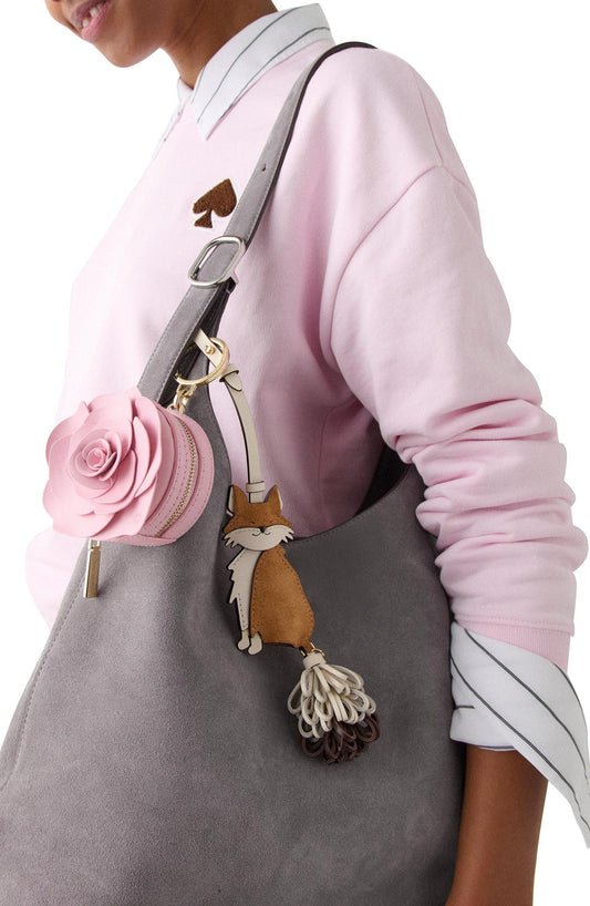 KN373-Critters Ginger Fox Bag Charm-Biscotti Multi