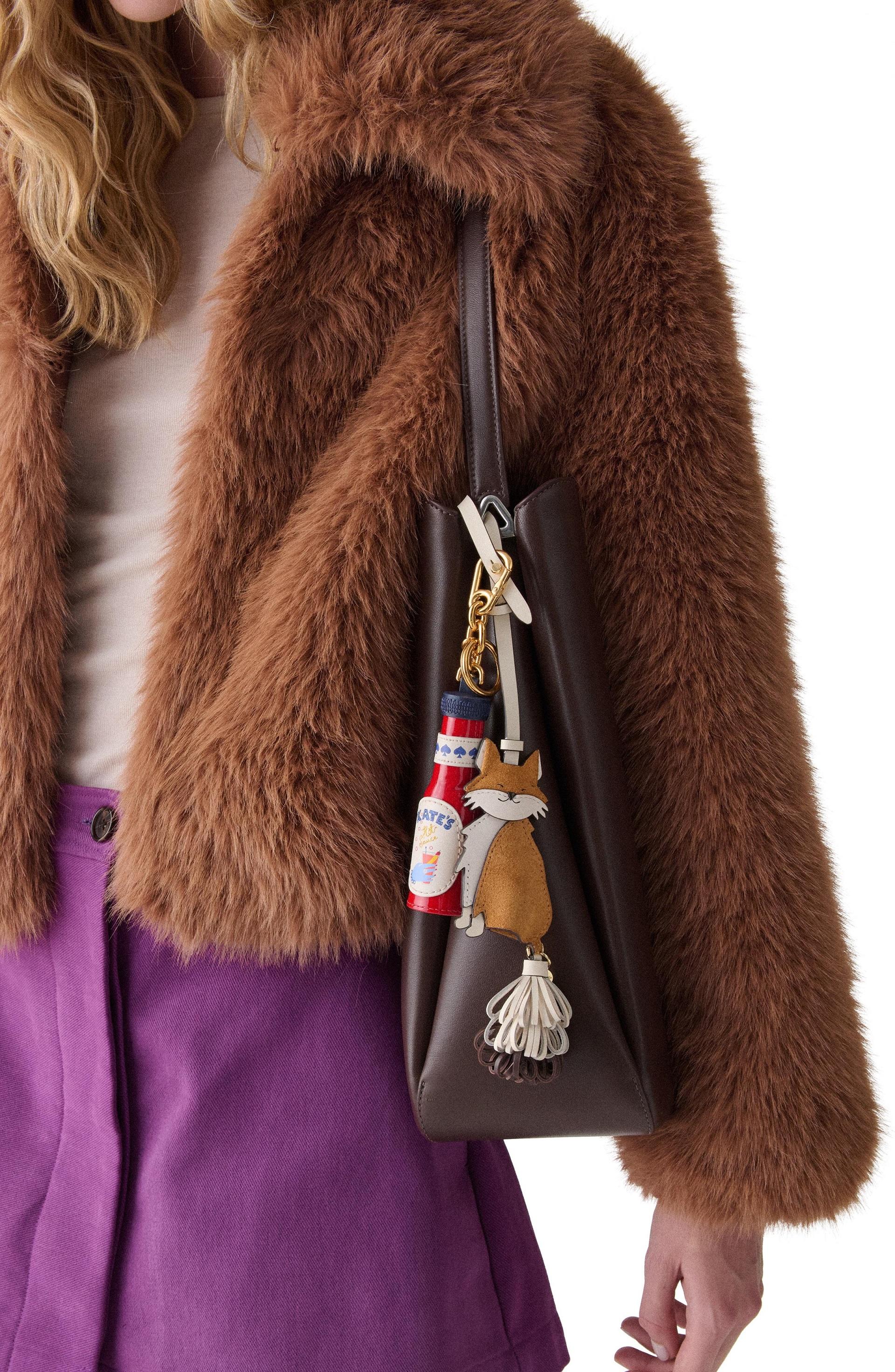 KN373-Critters Ginger Fox Bag Charm-Biscotti Multi