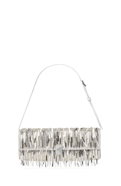 KN377-Deco Embellished Soft Mini Shoulder-Silver