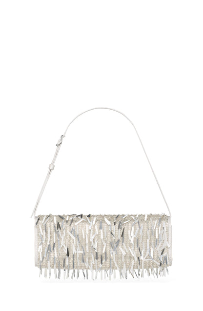 KN377-Deco Embellished Soft Mini Shoulder-Silver