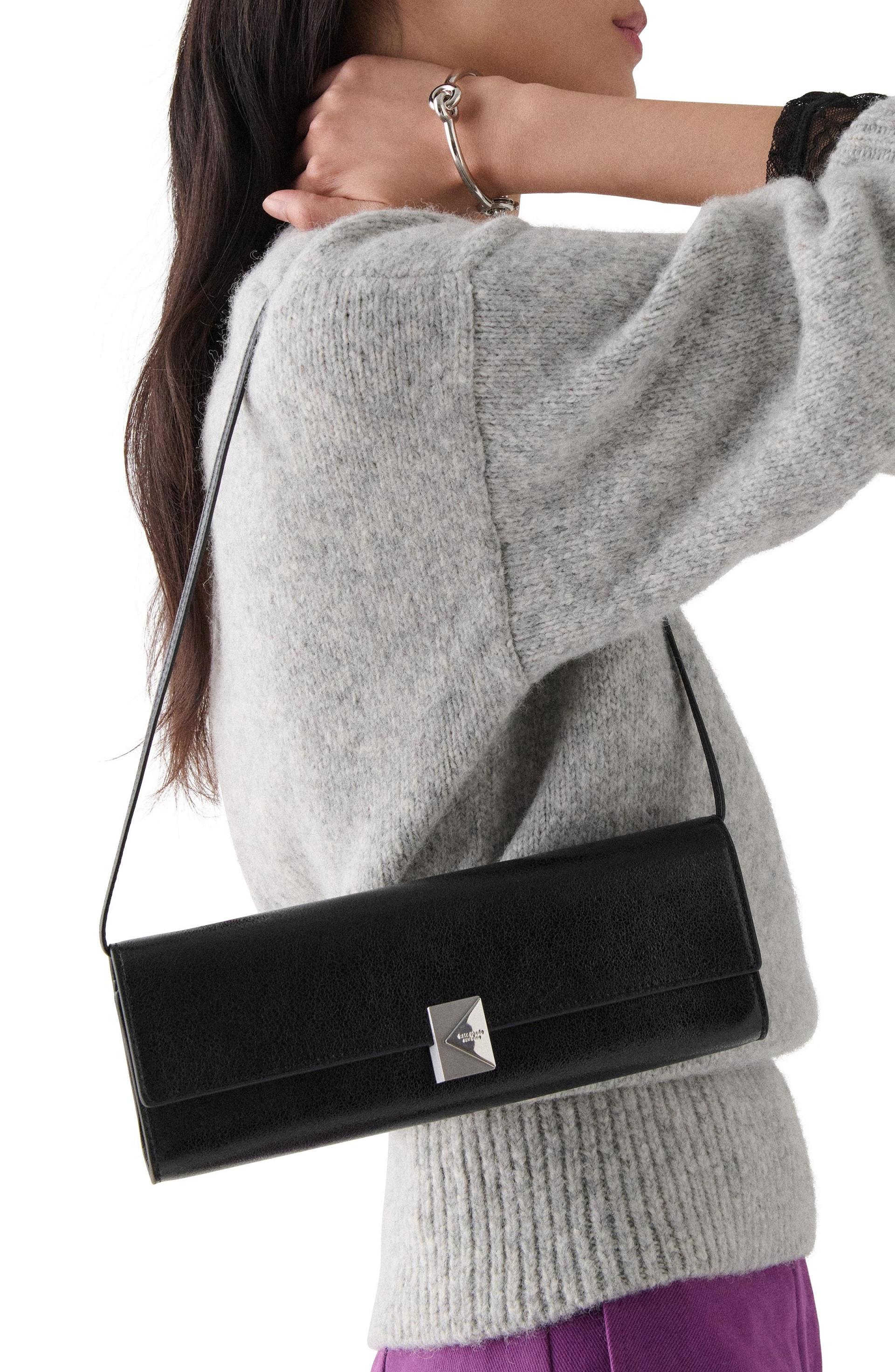 KN379-Deco Glazed Soft Mini Shoulder-Black