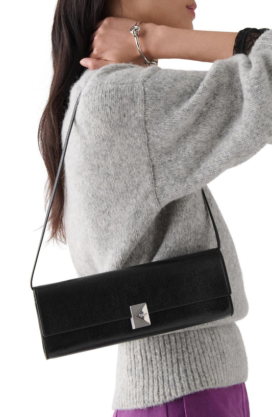 KN379-Deco Glazed Soft Mini Shoulder-Black