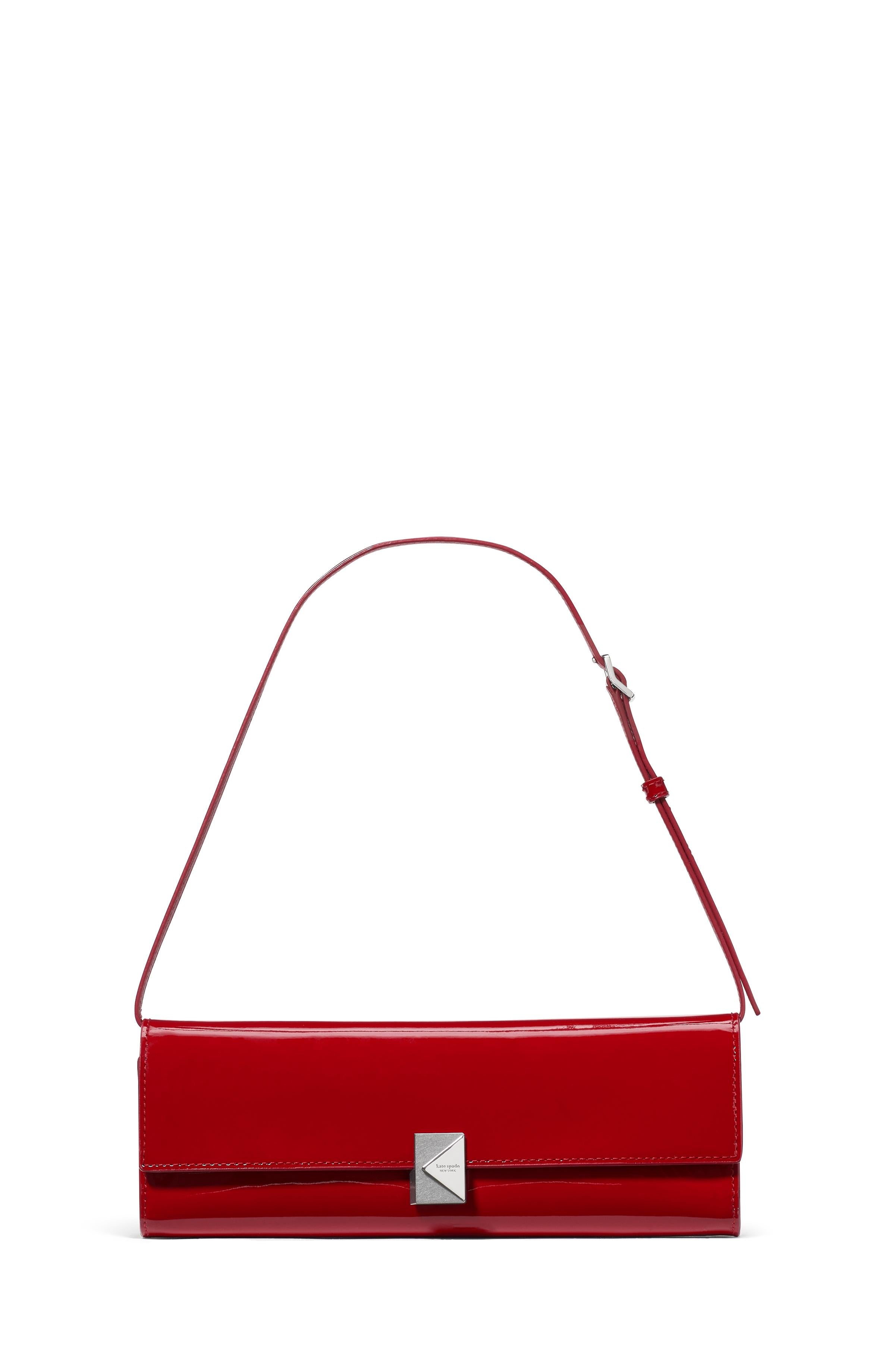 KN380-Deco Patent Soft Mini Shoulder-Dark Scarlet
