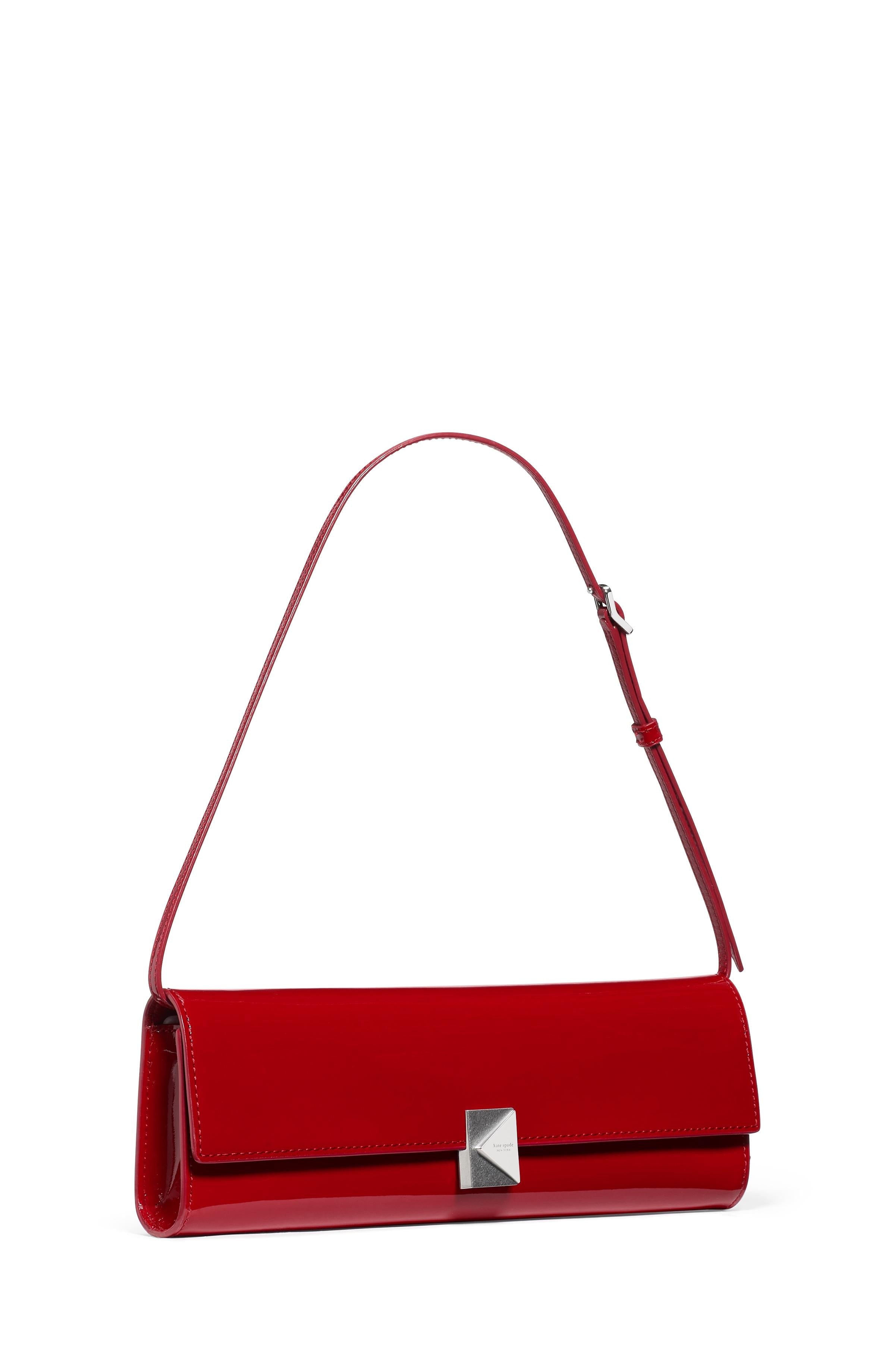 KN380-Deco Patent Soft Mini Shoulder-Dark Scarlet