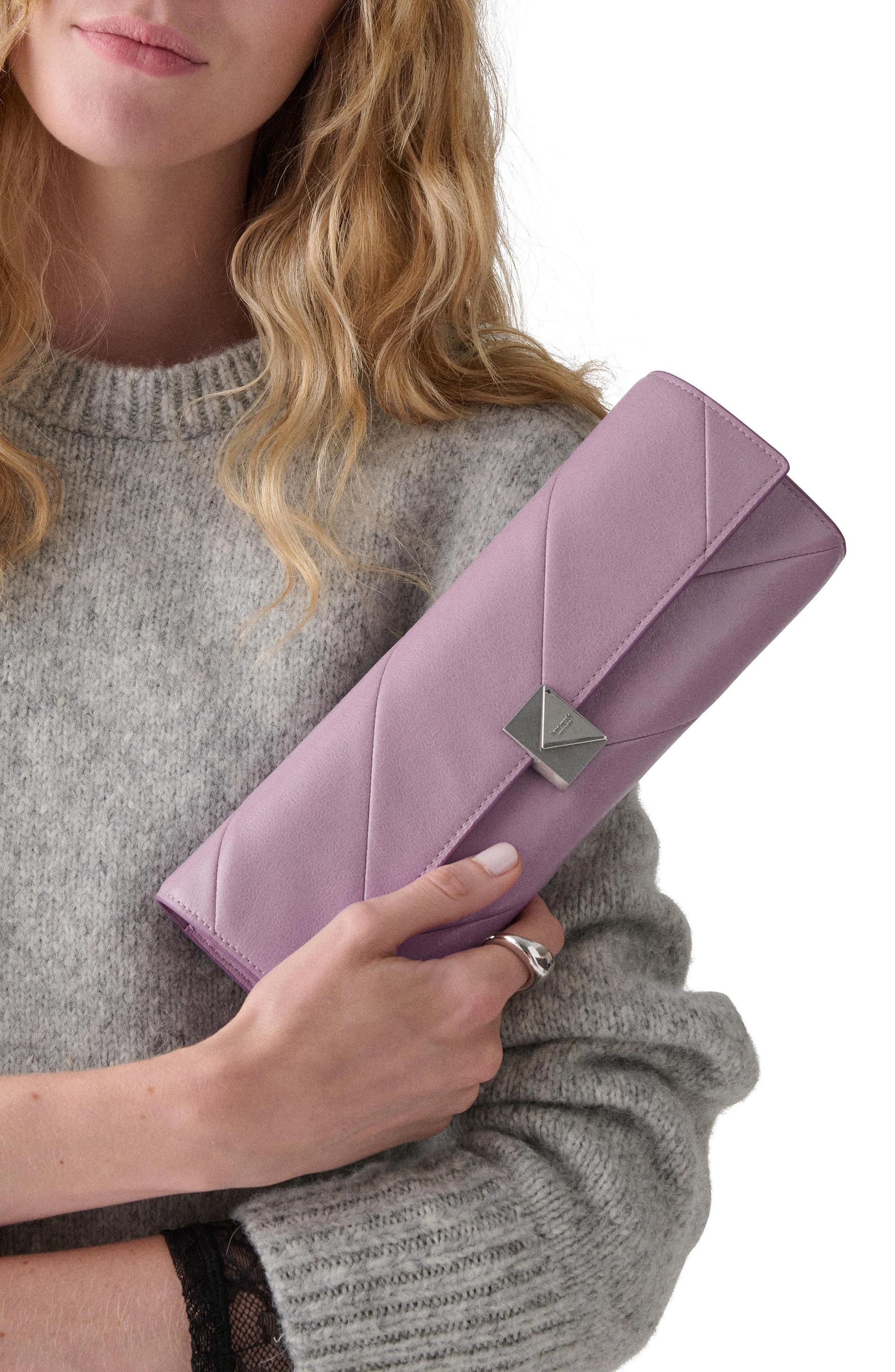 KN414-Deco Pieced Glazed Soft Mini Shoulder-Market Purple