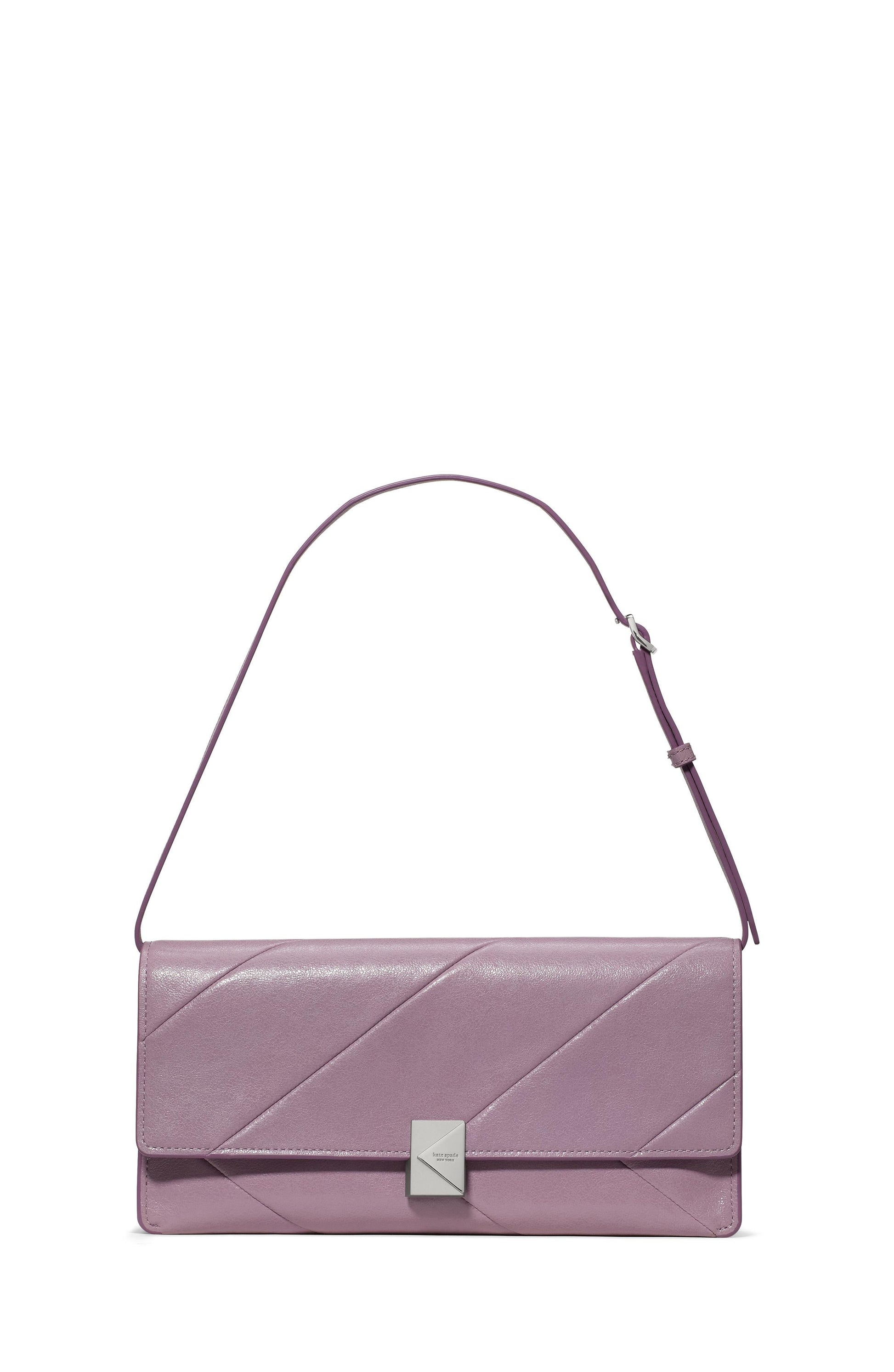 KN416-Deco Glazed Leather Soft Shoulder Bag-Market Purple