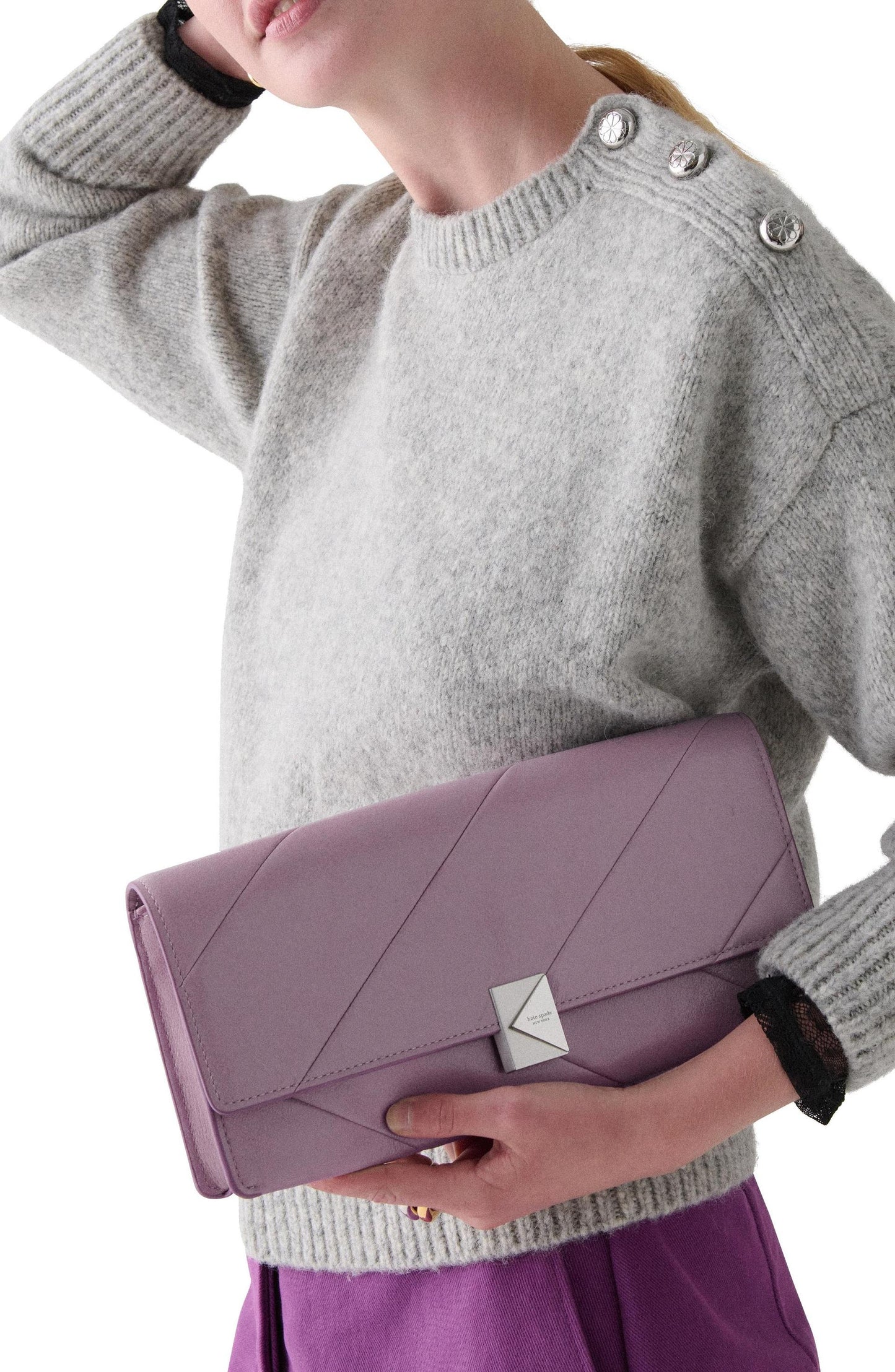 KN416-Deco Glazed Leather Soft Shoulder Bag-Market Purple