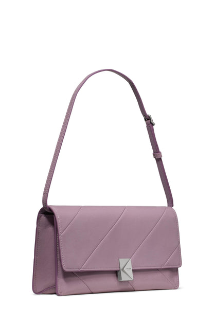 KN416-Deco Glazed Leather Soft Shoulder Bag-Market Purple