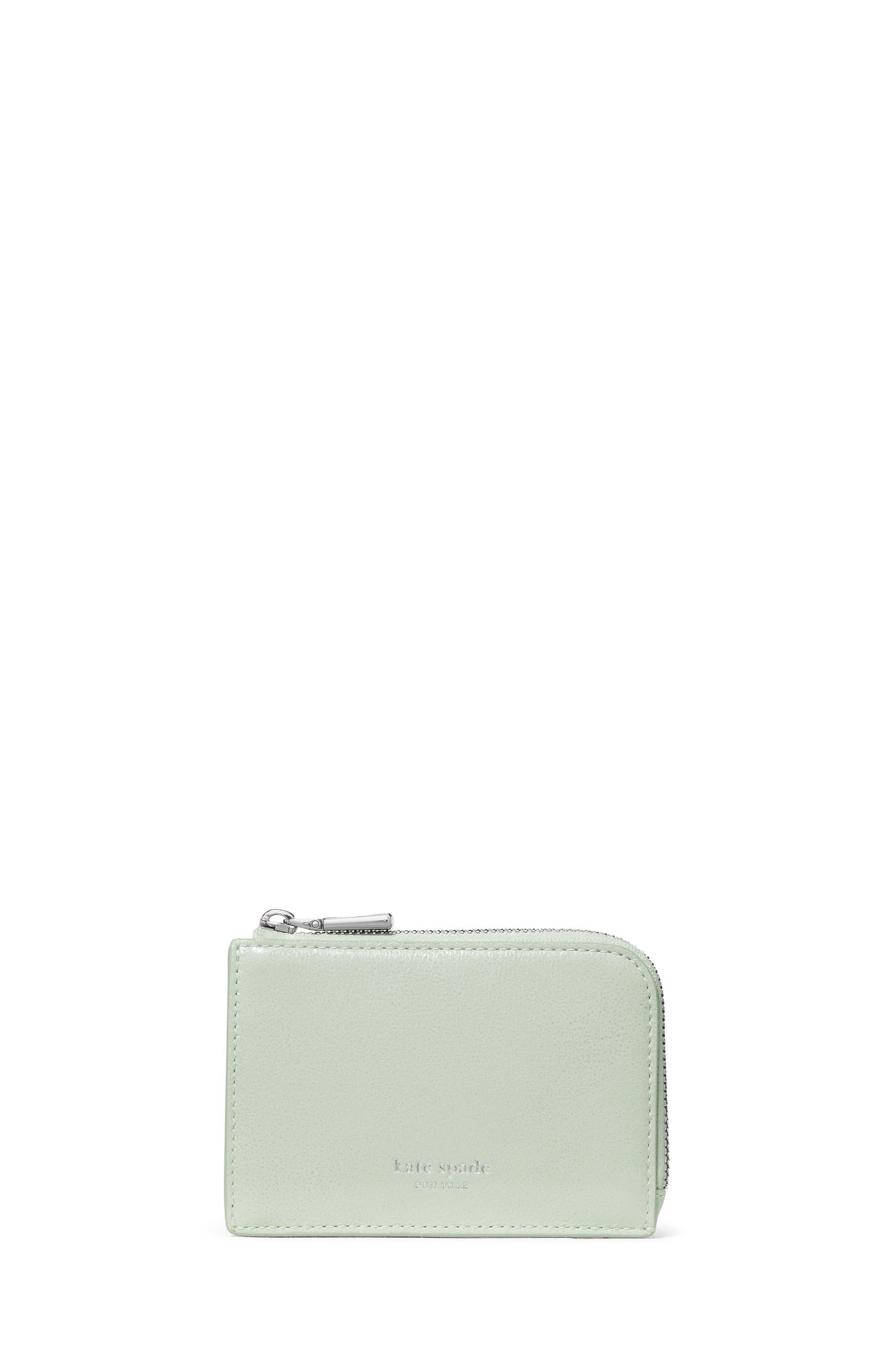 KN422-Patent Mini Zip Card Case-Mint Frosting