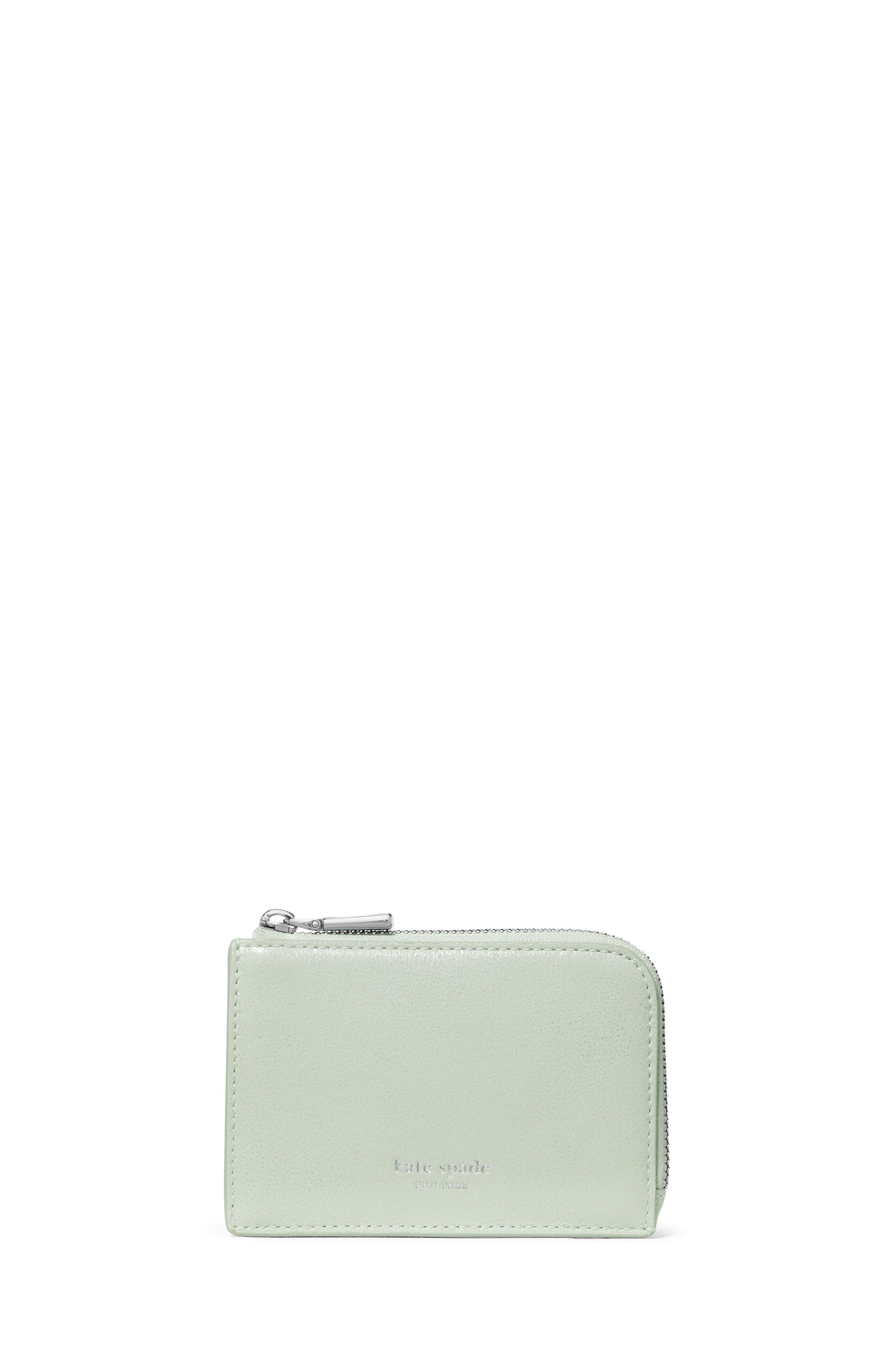 KN422-Patent Mini Zip Card Case-Mint Frosting