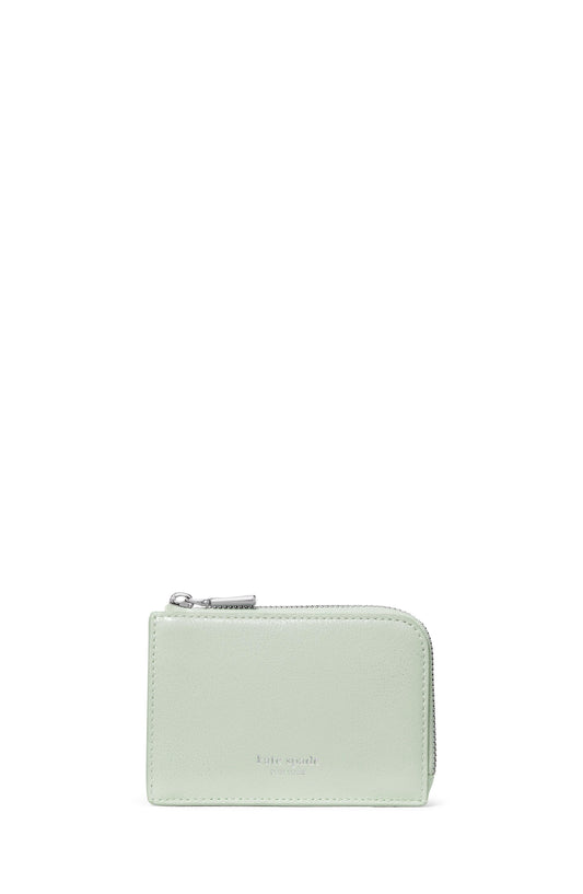 KN422-Patent Mini Zip Card Case-Mint Frosting