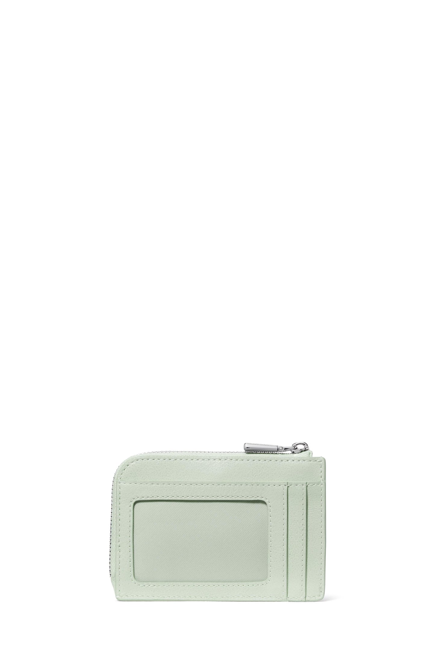 KN422-Patent Mini Zip Card Case-Mint Frosting