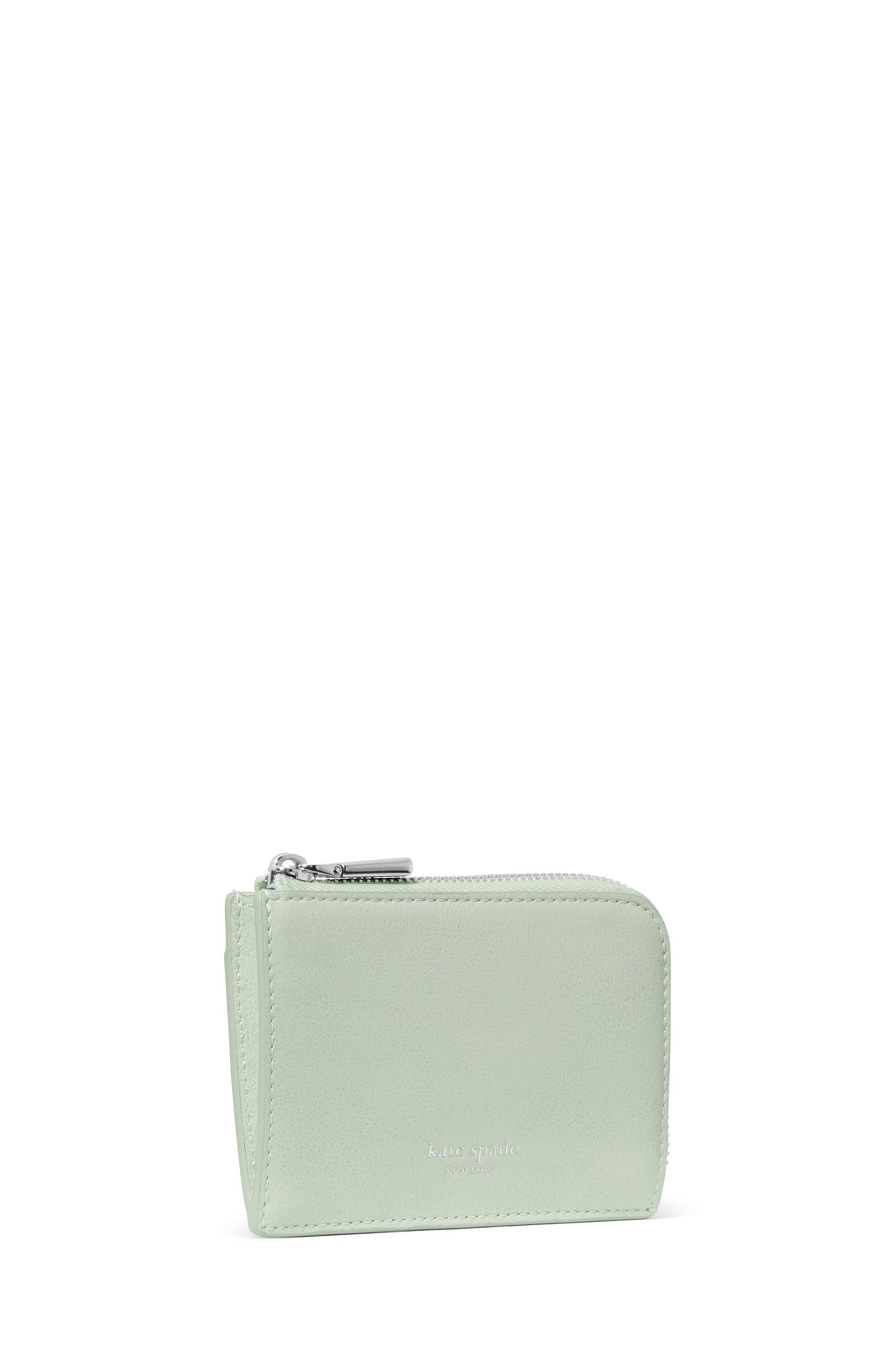 KN422-Patent Mini Zip Card Case-Mint Frosting