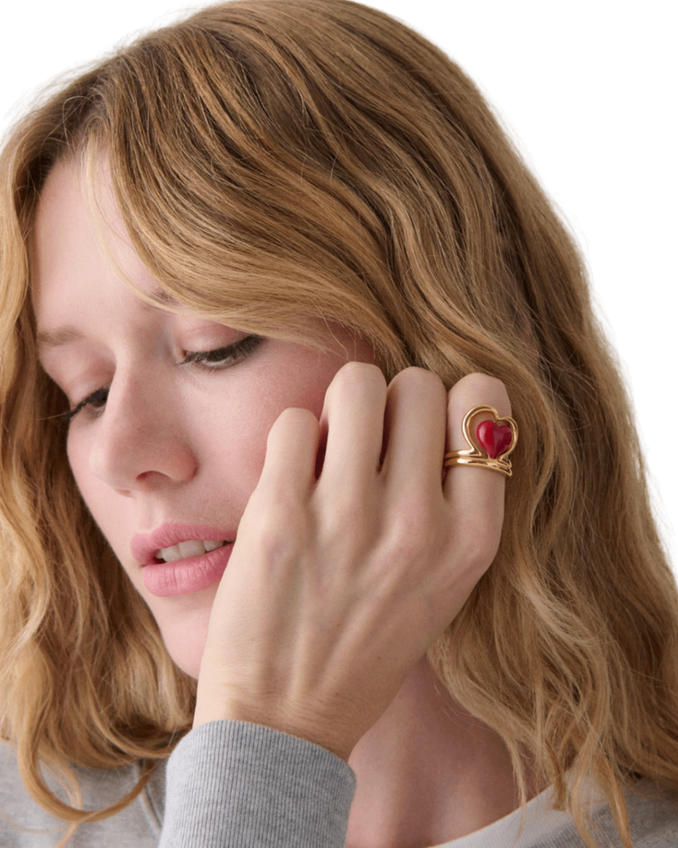 KN519-Amour Ring-Dark Scarlet