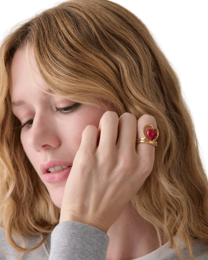 KN519-Amour Ring-Dark Scarlet