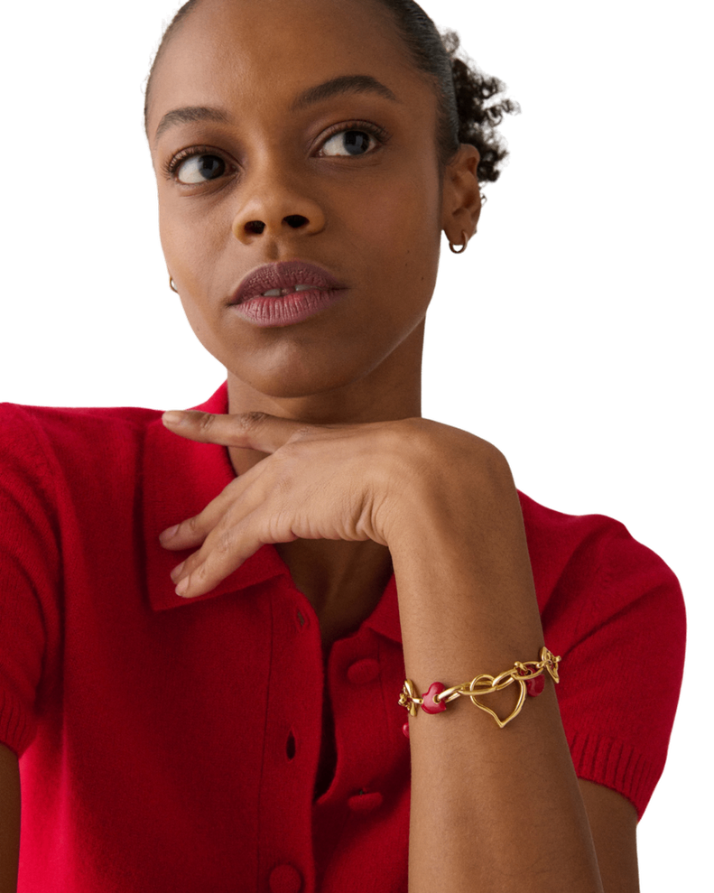 KN522-Amour Charm Bracelet-Dark Scarlet