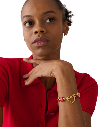 KN522-Amour Charm Bracelet-Dark Scarlet