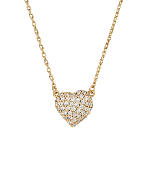 KN796-Amour Pave Pendant-Clear/Gold
