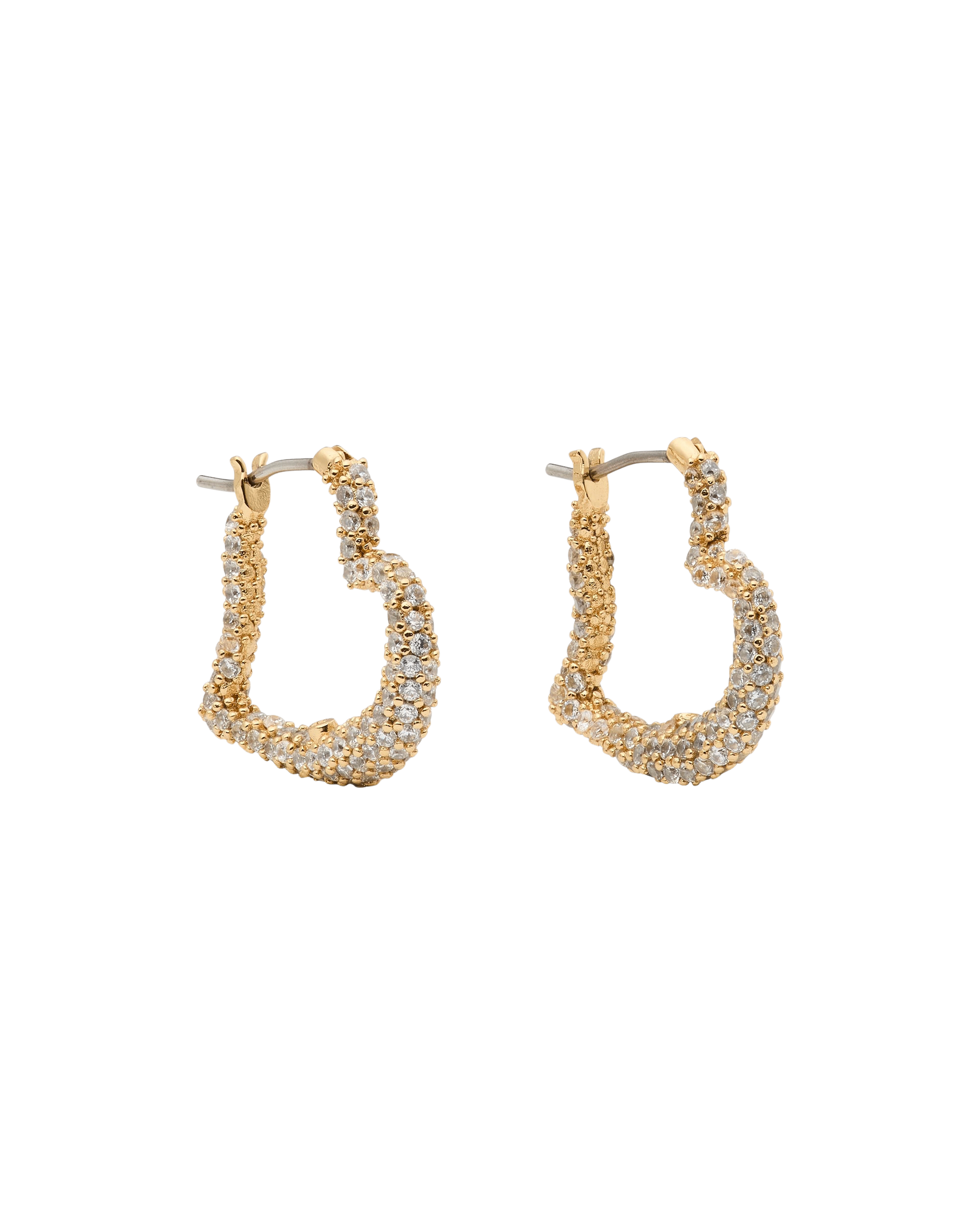 KN797-Amour Pave Huggies-Clear/Gold