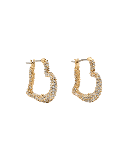 KN797-Amour Pave Huggies-Clear/Gold