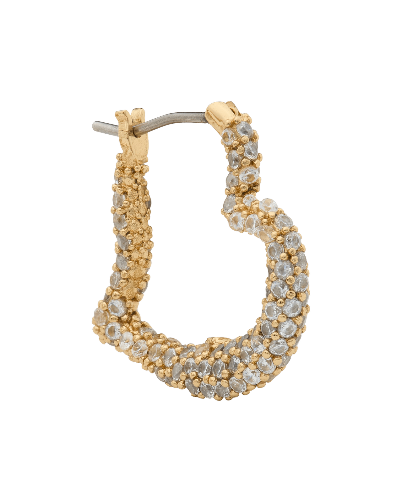 KN797-Amour Pave Huggies-Clear/Gold