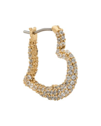 KN797-Amour Pave Huggies-Clear/Gold