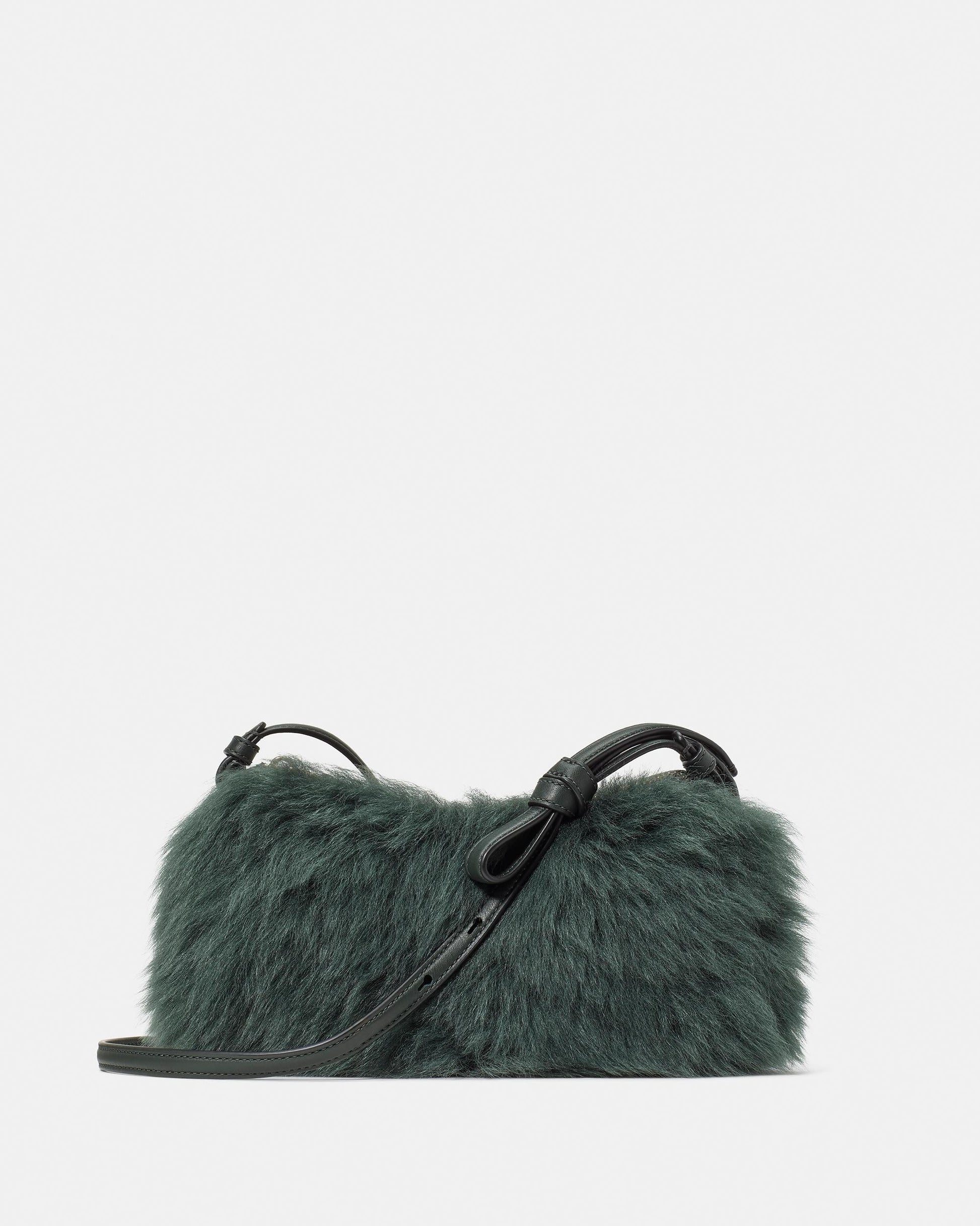 KN810-Loop Shearling Crossbody-Deep Evergreen