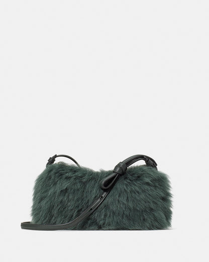 KN810-Loop Shearling Crossbody-Deep Evergreen