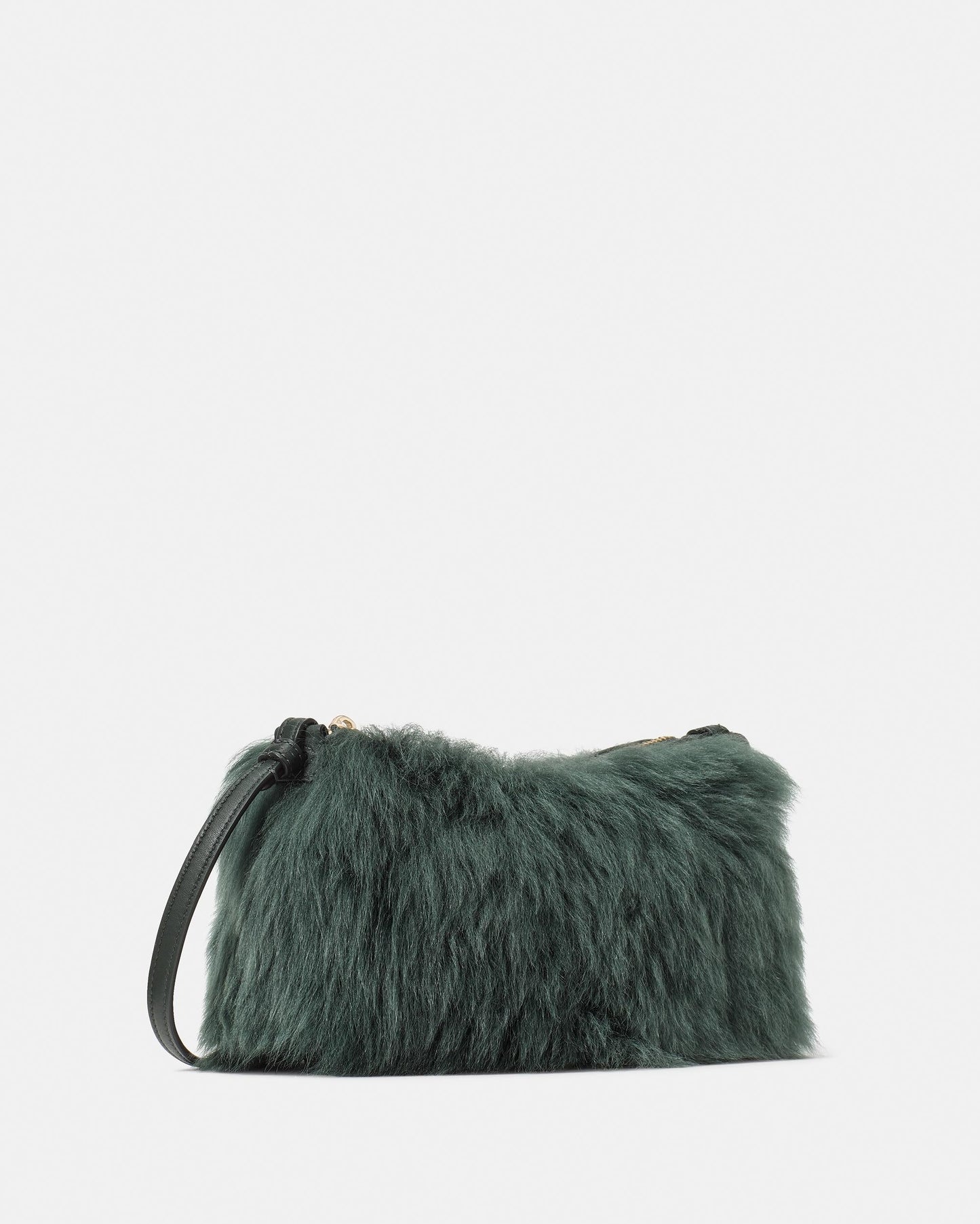 KN810-Loop Shearling Crossbody-Deep Evergreen