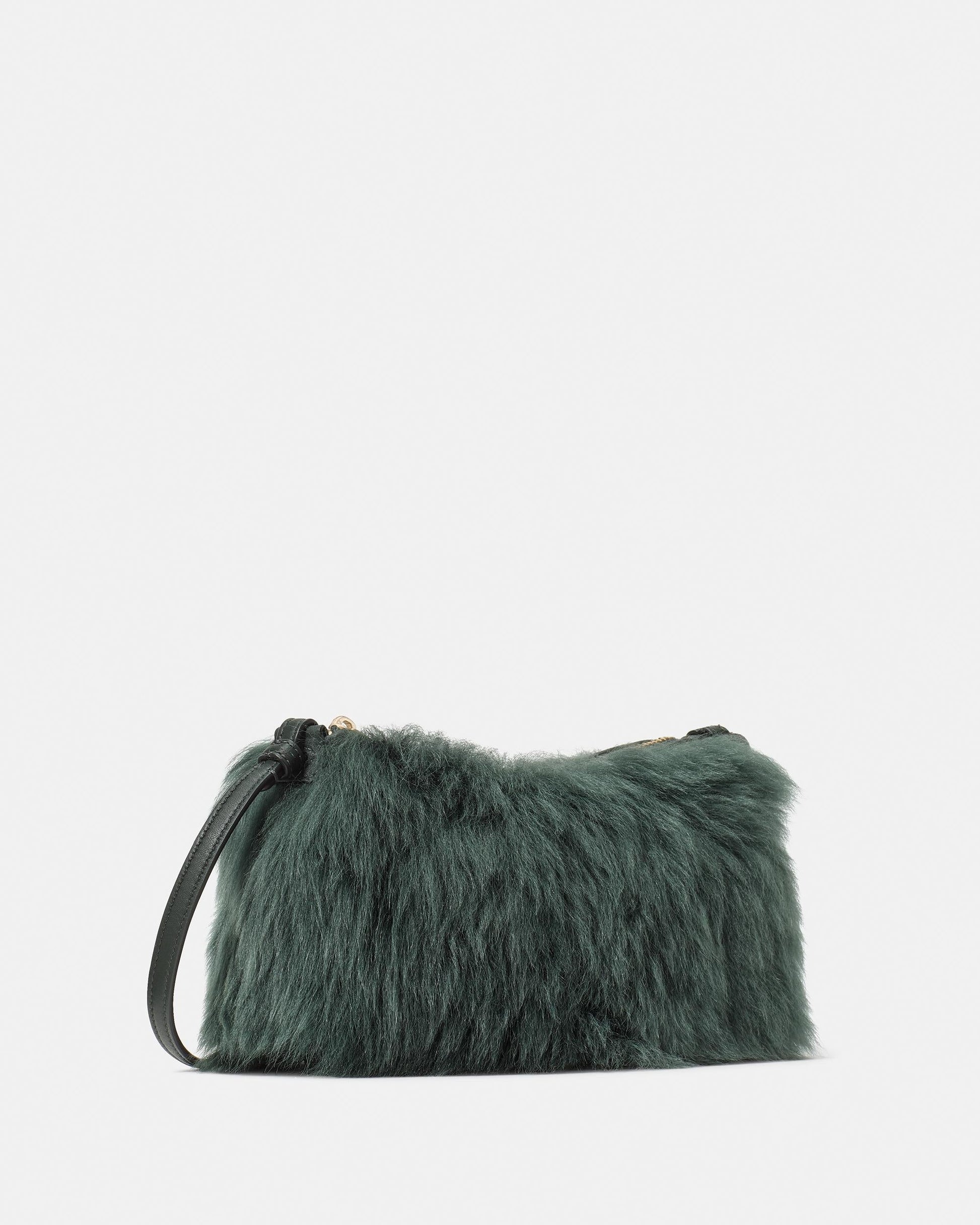 KN810-Loop Shearling Crossbody-Deep Evergreen