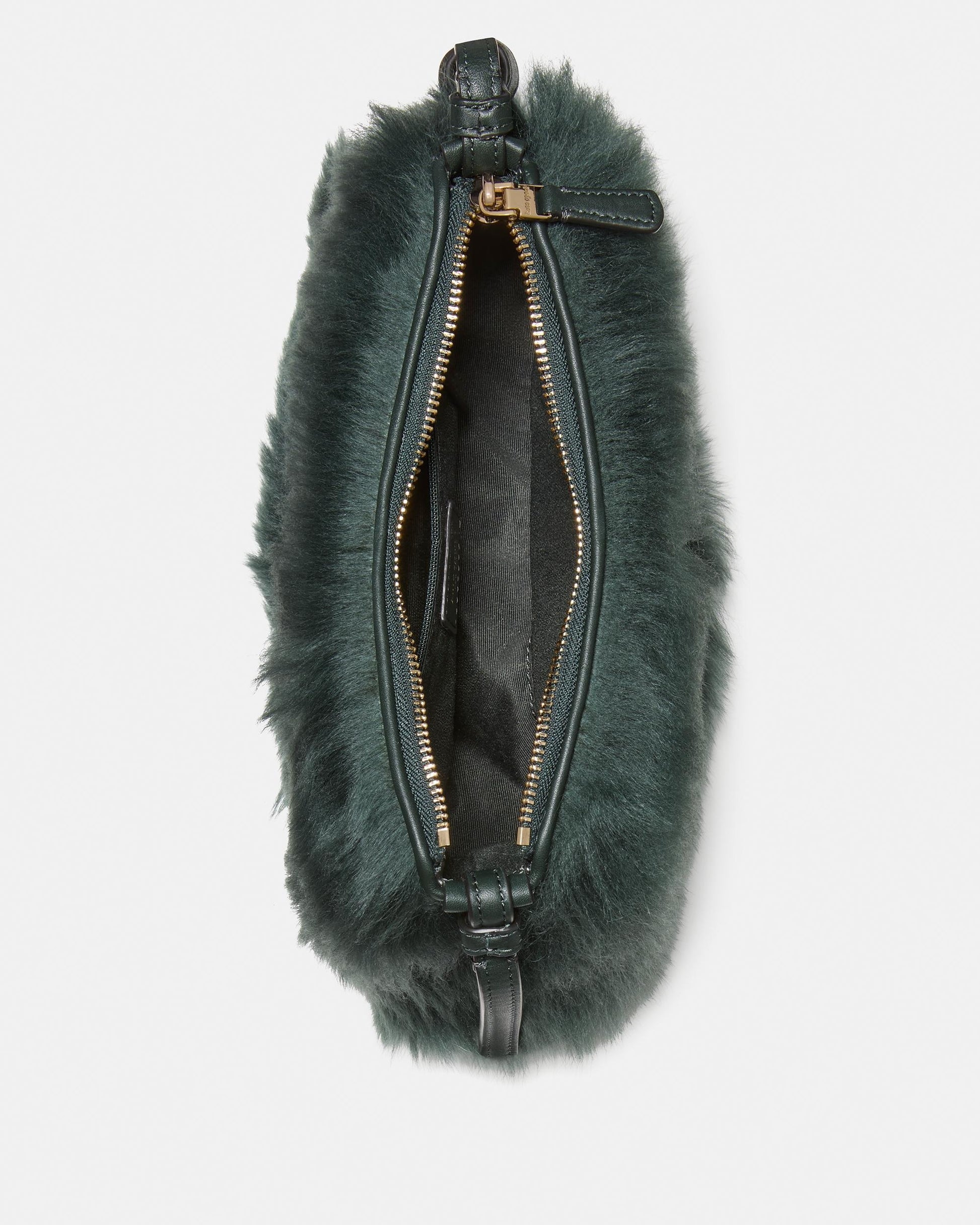 KN810-Loop Shearling Crossbody-Deep Evergreen