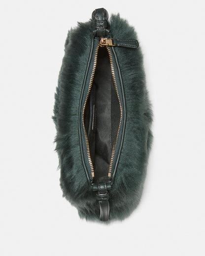 KN810-Loop Shearling Crossbody-Deep Evergreen