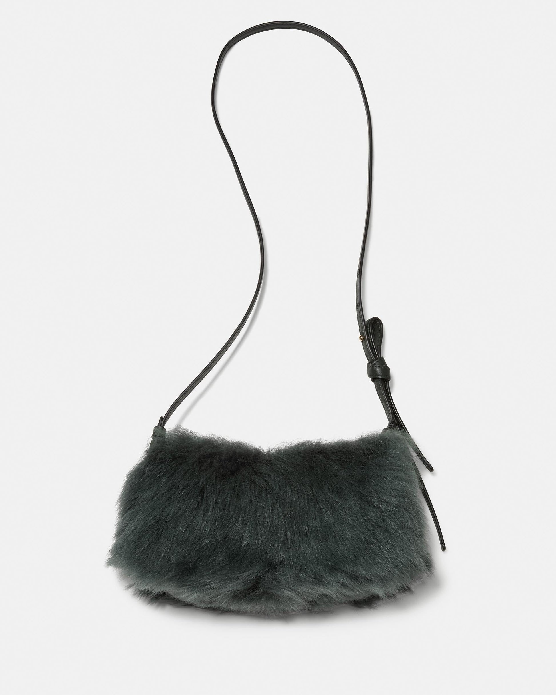KN810-Loop Shearling Crossbody-Deep Evergreen