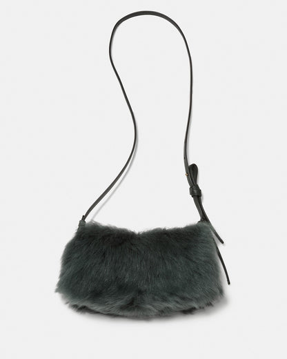 KN810-Loop Shearling Crossbody-Deep Evergreen