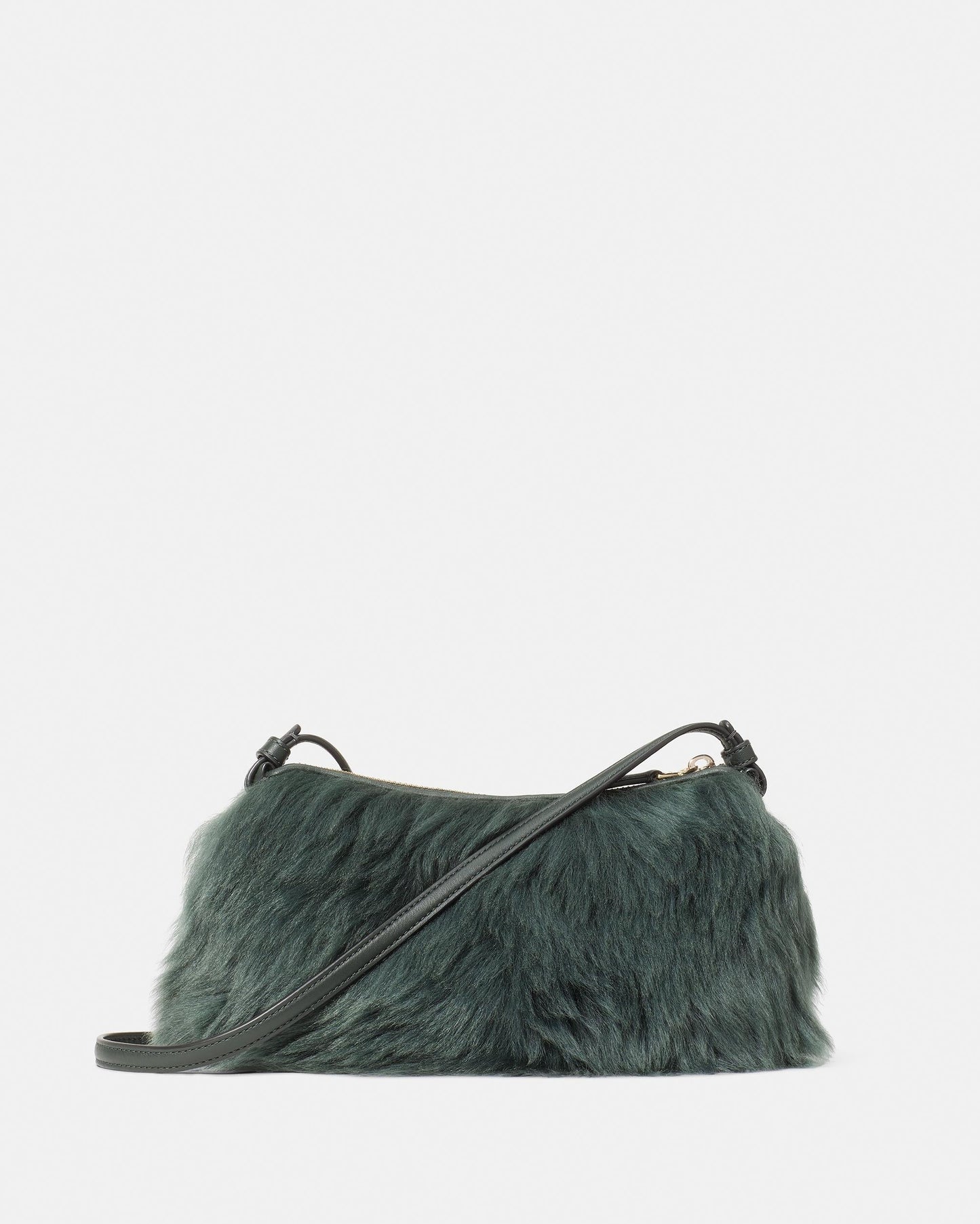 KN810-Loop Shearling Crossbody-Deep Evergreen