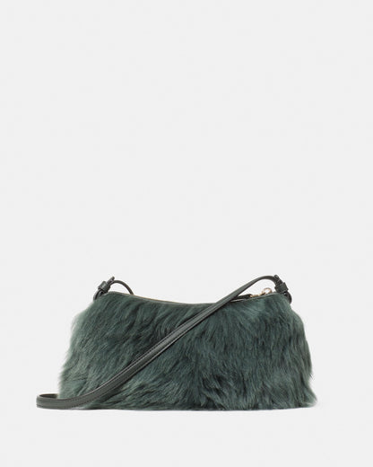 KN810-Loop Shearling Crossbody-Deep Evergreen