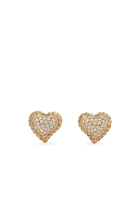 KN812-Pave Studs-Clear/Gold