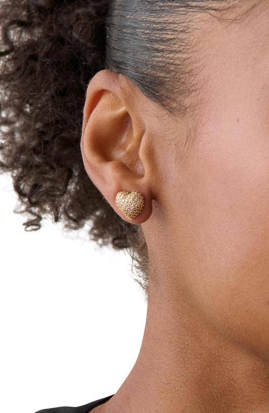 KN812-Pave Studs-Clear/Gold